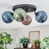Chehalis ceiling light, globe light 30 cm blue, green, coppery, 4-light sources