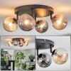 Chehalis ceiling light, globe light Amber, Smoke-coloured, 4-light sources