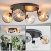 Chehalis ceiling light, globe light Amber, clear, Smoke-coloured, 4-light sources