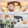 Chehalis ceiling light, globe light Amber, clear, Smoke-coloured, 4-light sources