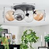 Chehalis ceiling light, globe light Amber, clear, Smoke-coloured, 4-light sources