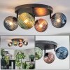 Chehalis ceiling light, globe light blue, green, coppery, 4-light sources