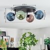 Chehalis ceiling light, globe light blue, green, coppery, 4-light sources