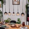 Koyoto hanging light, globe light, pendant light Ecru, black, 5-light sources