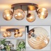 Chehalis ceiling light, globe light Amber, 4-light sources