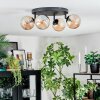 Chehalis ceiling light, globe light Amber, 4-light sources
