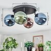 Chehalis ceiling light, globe light blue, green, coppery, 4-light sources