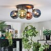 Chehalis ceiling light, globe light blue, green, coppery, 4-light sources