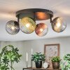 Chehalis ceiling light, globe light blue, green, clear, coppery, 4-light sources