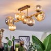 Chehalis ceiling light, globe light gold, black, 8-light sources