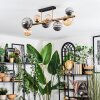 Chehalis ceiling light, globe light gold, black, 8-light sources