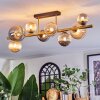 Chehalis ceiling light, globe light gold, black, 8-light sources