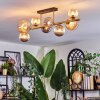 Chehalis ceiling light, globe light gold, black, 8-light sources