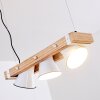 OKSBOL Pendant Light brown, Light wood, white, 3-light sources