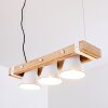 OKSBOL Pendant Light brown, Light wood, white, 3-light sources