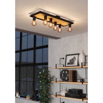 Eglo lights CONSETT ceiling light brown, black, 6-light sources