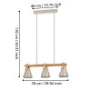 Eglo lights CAWTON hanging light brown, brushed steel, 3-light sources