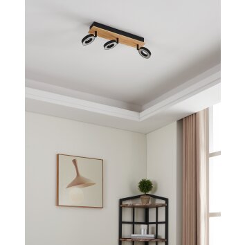 Eglo lights RIELVES ceiling light, ceiling spotlight LED brown, black