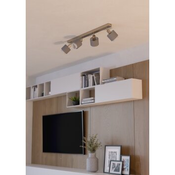 Eglo lights BELLIZZI ceiling light, ceiling spotlight matt nickel