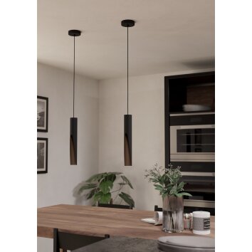 Eglo lights BARBOTTO hanging light LED brown, black