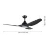 Eglo lights TUNITAS Ceiling fan light LED black, Remote control, Colour changer