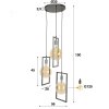 JANSKLOSTER Pendant Light galvanized, 3-light sources