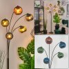Koyoto globe light, floor lamp blue, green, coppery, 5-light sources