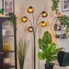 Koyoto globe light, floor lamp blue, green, coppery, 5-light sources