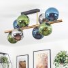 Gastor ceiling light, globe light gold, black, 8-light sources