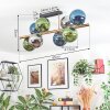 Gastor ceiling light, globe light gold, black, 8-light sources