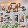 Gastor ceiling light, globe light gold, black, 10-light sources