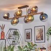 Gastor ceiling light, globe light gold, black, 10-light sources