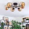 Ripoll ceiling light, globe light Amber, 6-light sources