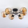 Ripoll ceiling light, globe light Amber, 6-light sources