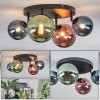 Chehalis ceiling light, globe light blue, green, coppery, 4-light sources