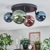 Chehalis ceiling light, globe light blue, green, coppery, 4-light sources