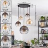 Koyoto hanging light, globe light, pendant light gold, black, 5-light sources