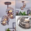 Chehalis ceiling light, globe light 33 cm Smoke-coloured, 4-light sources