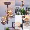 Chehalis ceiling light, globe light 33 cm Amber, Smoke-coloured, 4-light sources