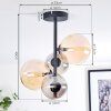 Chehalis ceiling light, globe light 33 cm Amber, Smoke-coloured, 4-light sources