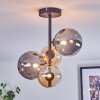 Chehalis ceiling light, globe light 33 cm Amber, Smoke-coloured, 4-light sources