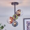 Chehalis ceiling light, globe light 27 cm blue, chrome, green, clear, coppery, Smoke-coloured, 4-light sources
