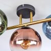 Koyoto ceiling light, globe light gold, black, 3-light sources