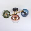 Koyoto ceiling light, globe light gold, black, 3-light sources