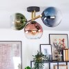 Koyoto ceiling light, globe light gold, black, 3-light sources