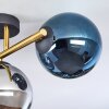 Gastor ceiling light, globe light gold, black, 3-light sources