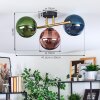 Gastor ceiling light, globe light gold, black, 3-light sources