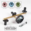 Gastor ceiling light, globe light gold, black, 3-light sources