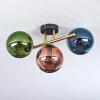 Gastor ceiling light, globe light gold, black, 3-light sources