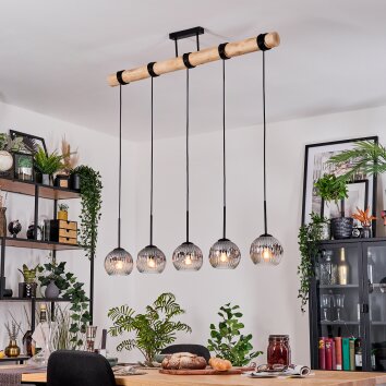 Ripoll hanging light, globe light, pendant light Ecru, black, 5-light sources